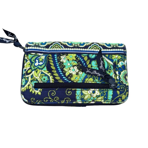 Vera Bradley Rhythm and Blues turn lock style clutch wallet Quilted cotton EUC - Picture 3 of 5